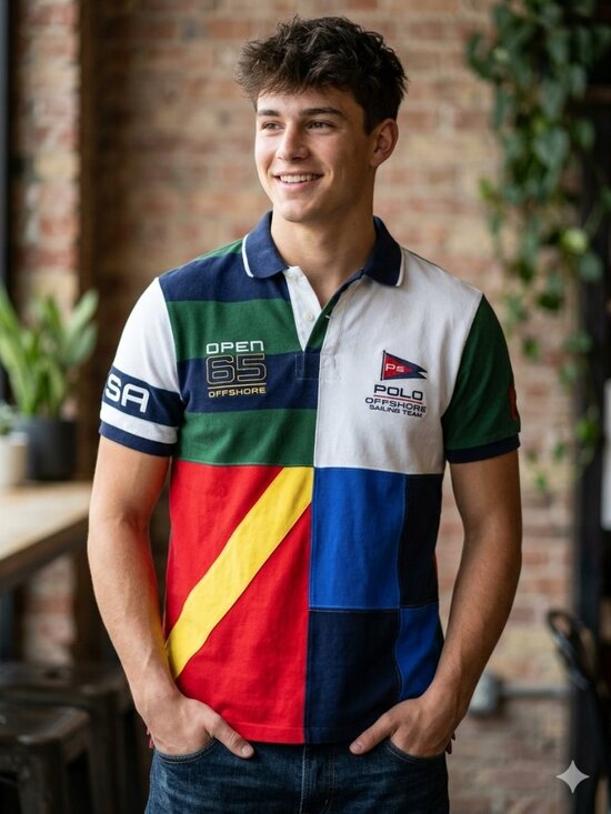 Polo Ralph Lauren Other - Polo Ralph Lauren "Open 65" Offshore Sailing Team Patchwork Polo Shirt Men's M